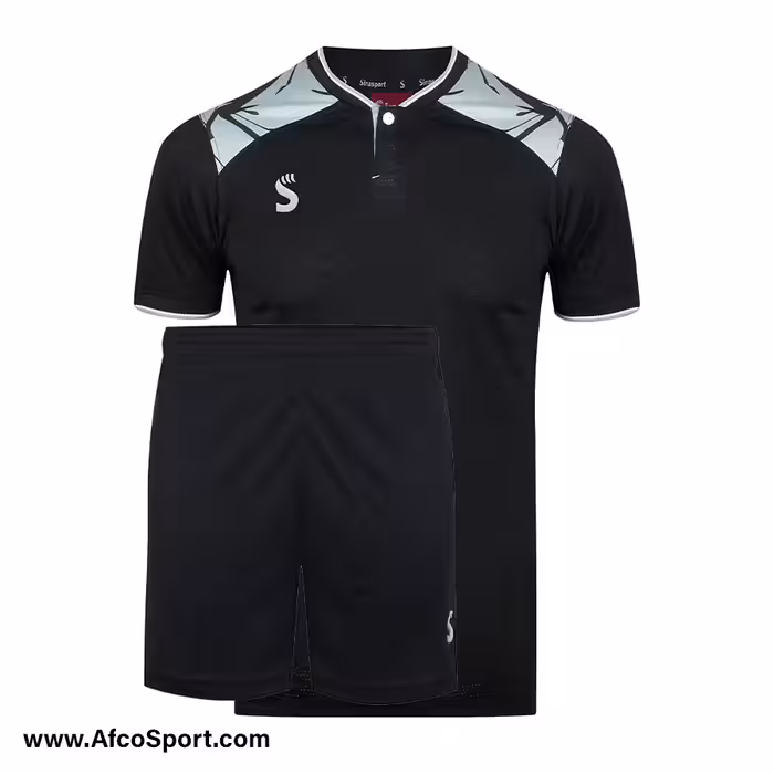 پیراهن شورت تیمی مشکی مدل ژاکارد سینا اسپرت فصل 1402-1403