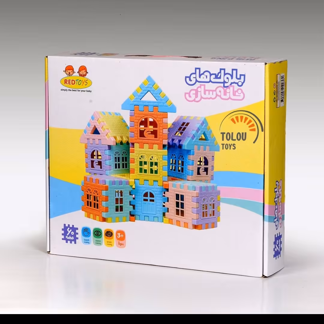 اسباب بازی بلوک خانه سازی 60قطعه رد تویز 