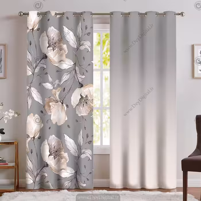 قیمت پرده پانچی طرح گل نقاشی