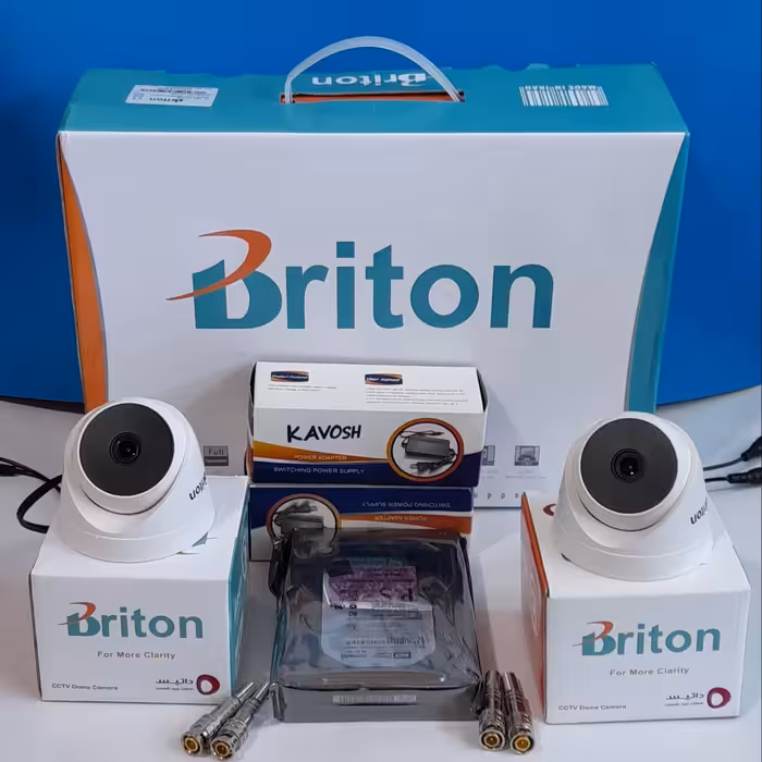 پک کامل 2 دوربین مداربسته برایتون مدلt41p دید در شب قوی با ده متر سیم رایگان و ارسال رایگان