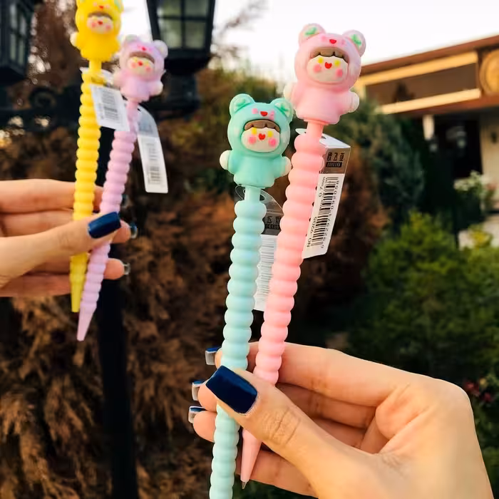 اتود سیلکونی طرح دختر خرسی رنگای پاستیلی 