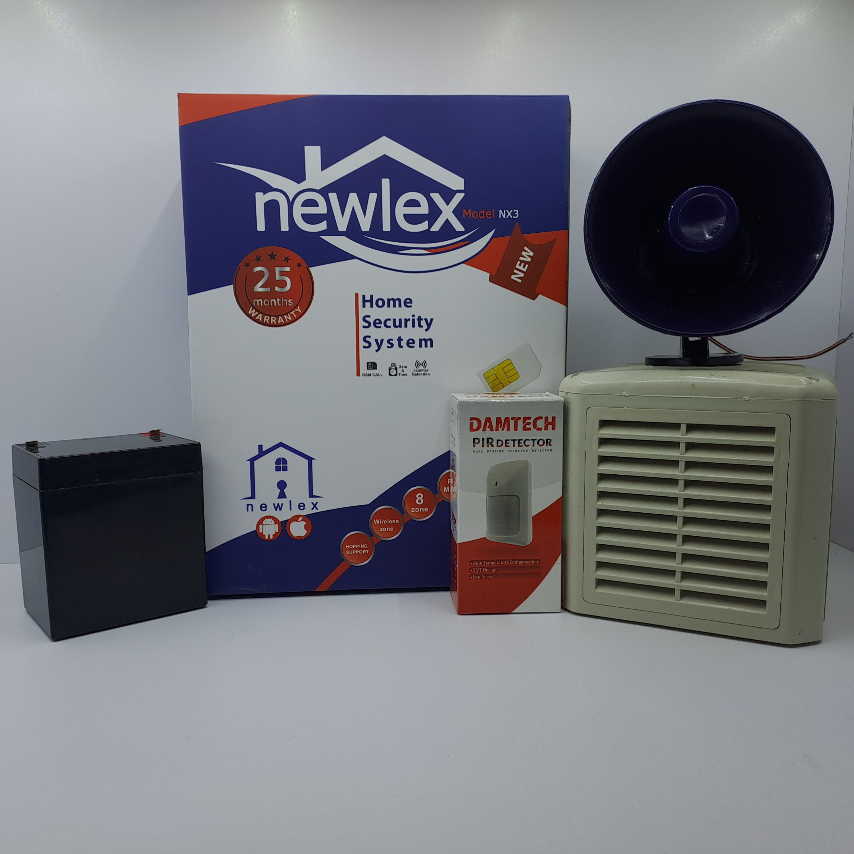 پک دزدگیر  سیم کارتی نیولکس به همراه چشمی یک عدد چشمی سیمی دام تک کد 3005