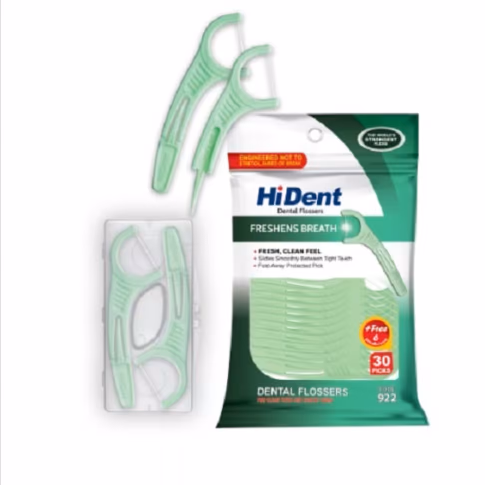 خلال کمانی هایدنت مجموعه 6 عددی بسته30 با 6 عدد اشان با  یک عدد خلال کمانی مسافرتی