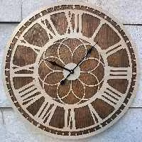 ساعت دیواری چوبی بلوط مدل تورنتو (Toronto) به قطر 60 سفید  با موتور تایوانی