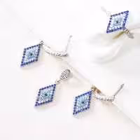 نیم ست طرح چشم نظر دخترانه و ظریف نقره کد 1761