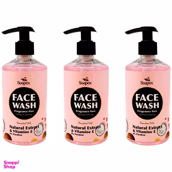 ژل شستشو صورت سوپکس (Soapex) مدل ویتامینه حجم 350 میلی لیتر مجموعه 3 عددی