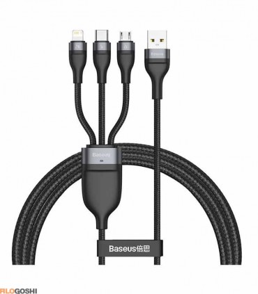 خرید، قیمت و مشخصات کابل سه سر سریع بیسوس Flash 2for3 Data Cable 100W CA2T3 طول 1.2 متر