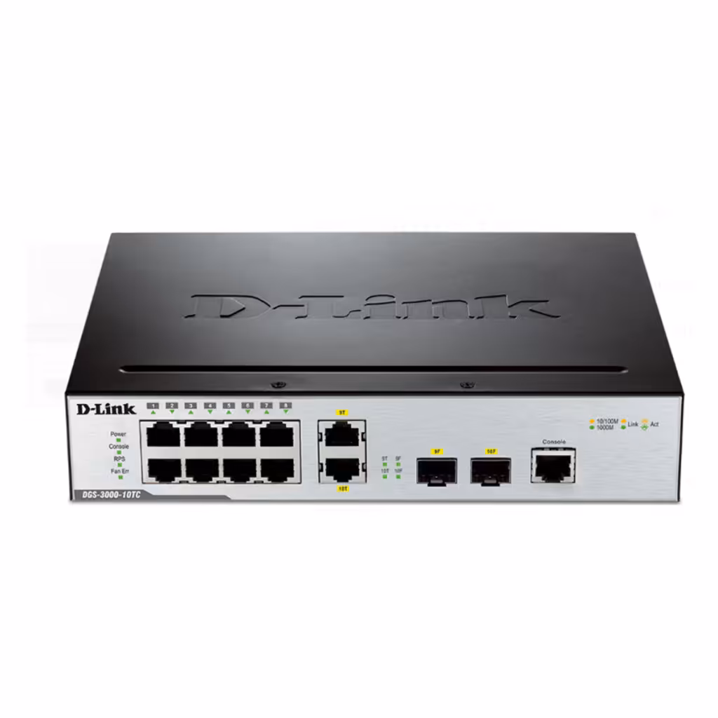 قیمت و خرید سوییچ شبکه مدیریتی 10 پورت دی لینک مدل DGS-3000-10TC | نت ران