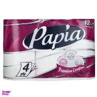 دستمال توالت پاپیا (Papia) مدل Premium Comfort بسته 12 عددی
