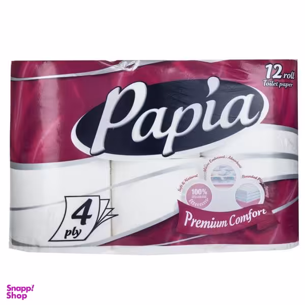 دستمال توالت پاپیا (Papia) مدل Premium Comfort بسته 12 عددی