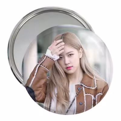 آینه جیبی خندالو مدل رزی بلک پینک Black Pink کد 14399