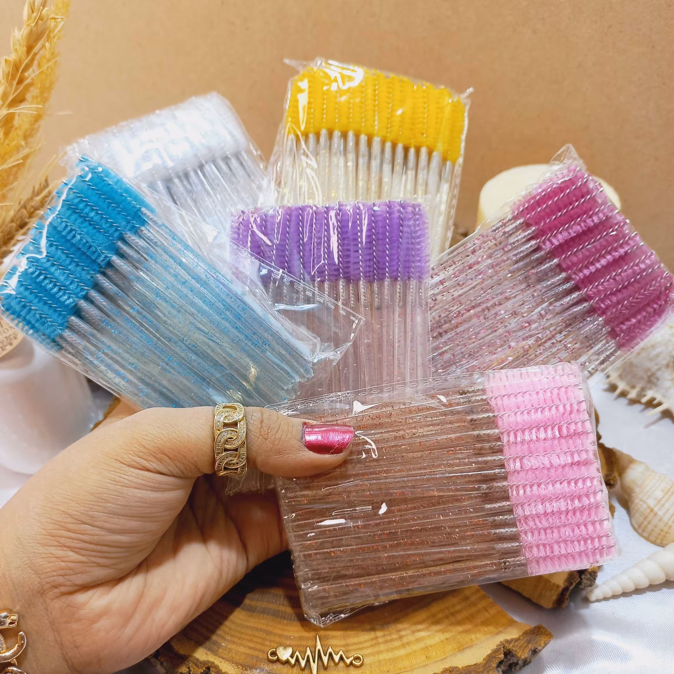 برس ابرو و مژه رنگی شیشه ای

