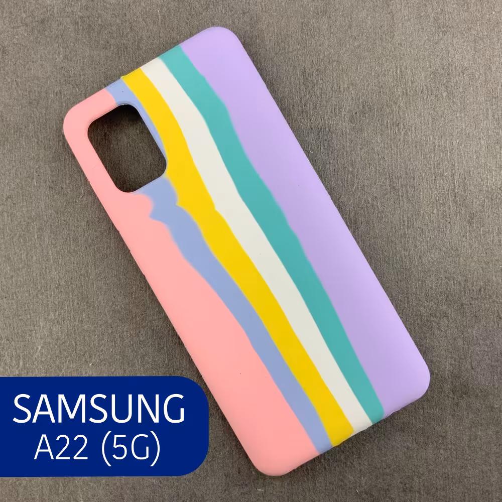 قاب گوشی سامسونگ A22 5G رنگین کمان سیلیکونی اورجینال