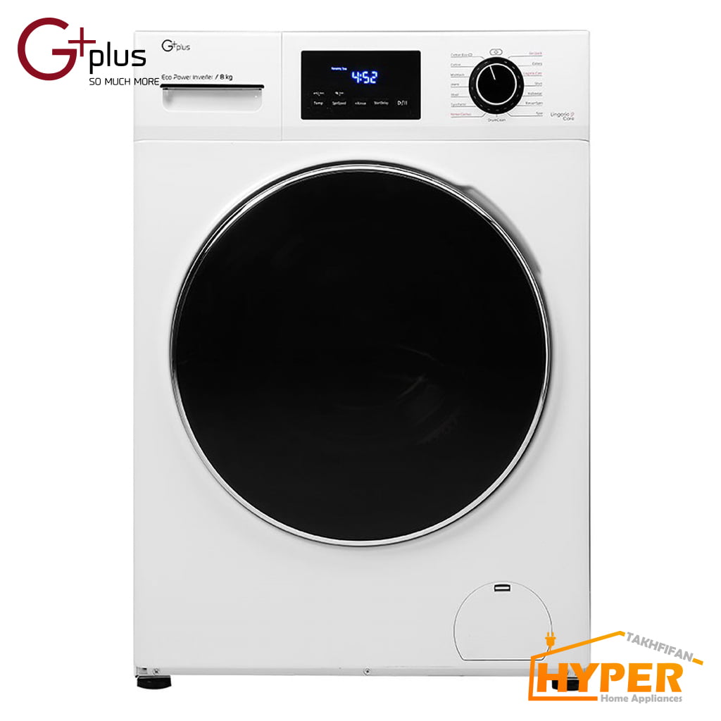 ماشین لباسشویی جی پلاس GWM-J8470W سفید 8 کیلویی