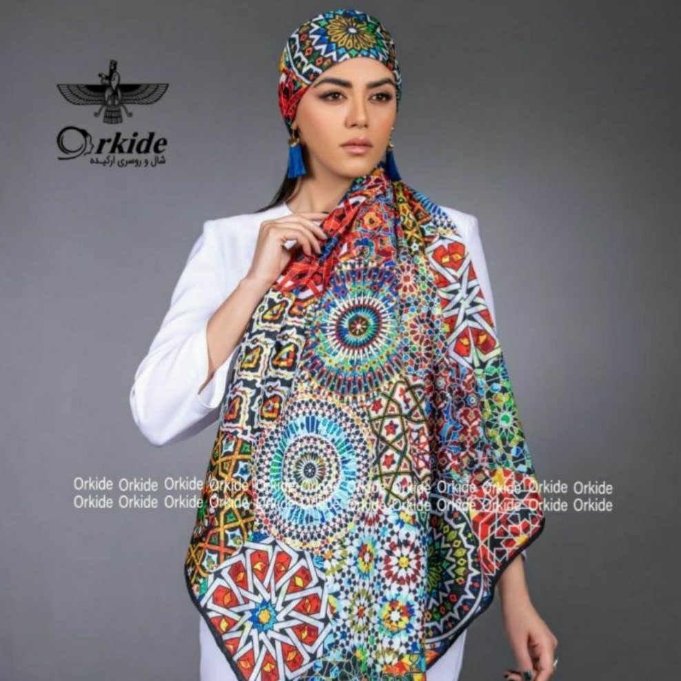 روسری نخ ابریشم گارزا ارکیده3