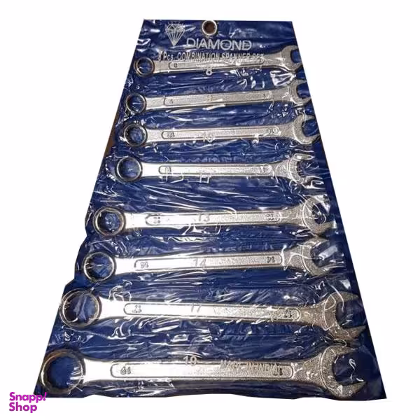 مجموعه 8 عددی اچار یکسر تخت یکسر رینگی