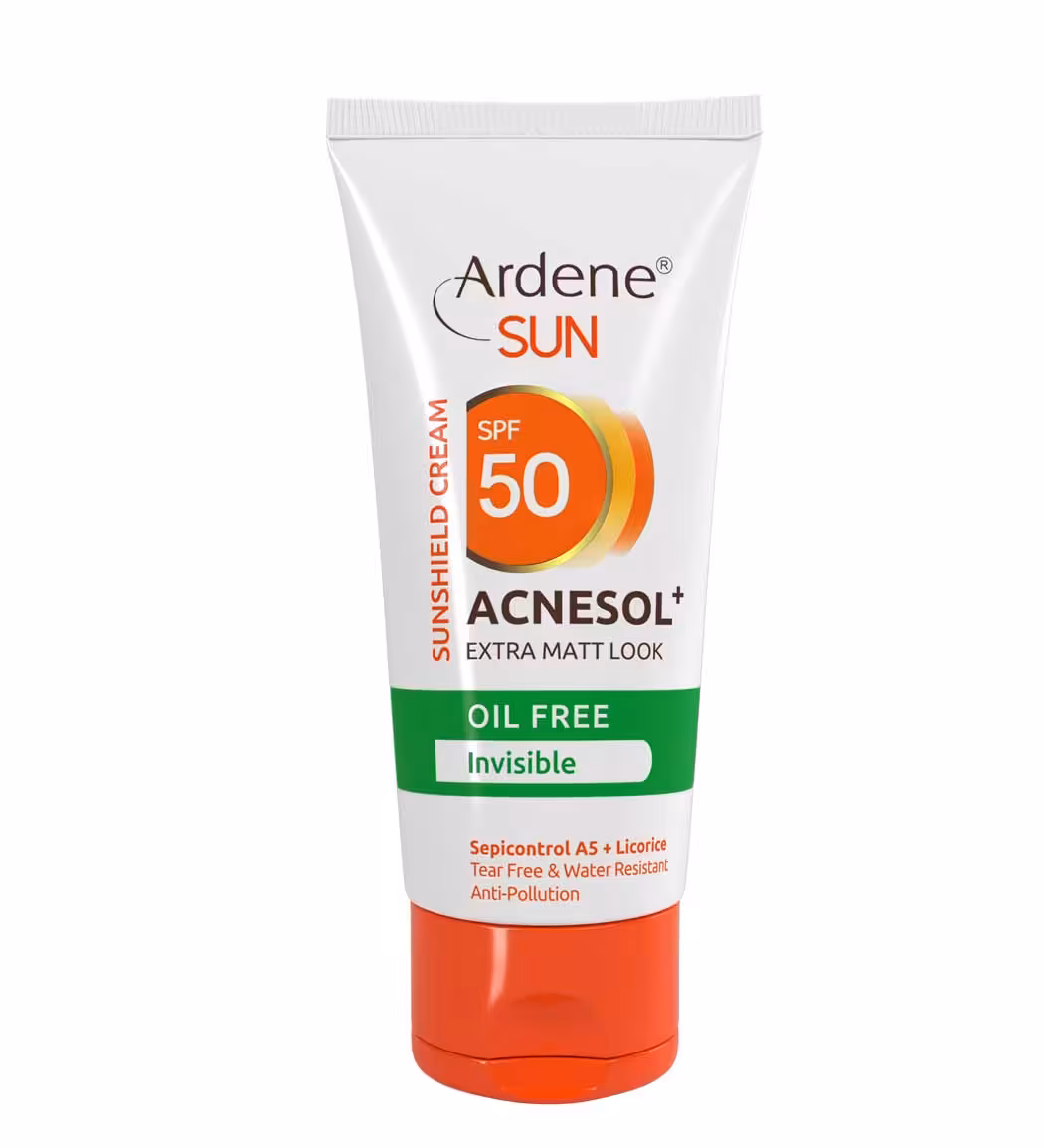 کرم ضد آفتاب بی رنگ آکنه سل SPF50 آردن مدل Acnesol {فاقد چربی} ۵۰ml