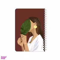 دفترچه یادداشت بامبیلیپ مدل چوبی طرح دختر و برگ گیاه کد 5264193