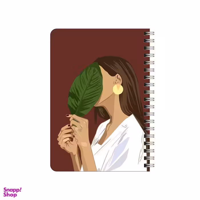 دفترچه یادداشت بامبیلیپ مدل چوبی طرح دختر و برگ گیاه کد 5264193