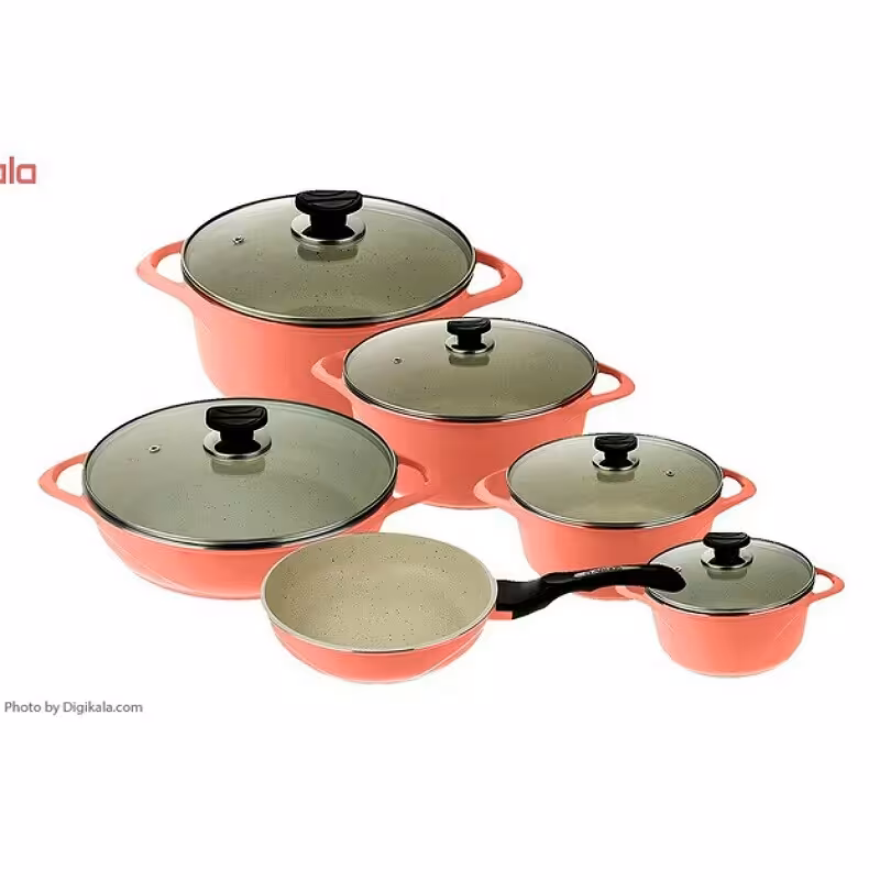 سرویس قابلمه عروس 11 پارچه  مدل ویکتوریا (قرمز لاکی )