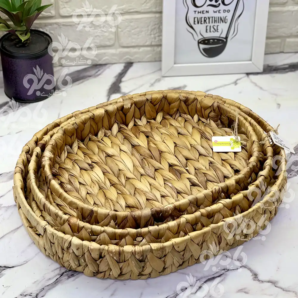 سینی حصیری وارداتی بیضی ساده