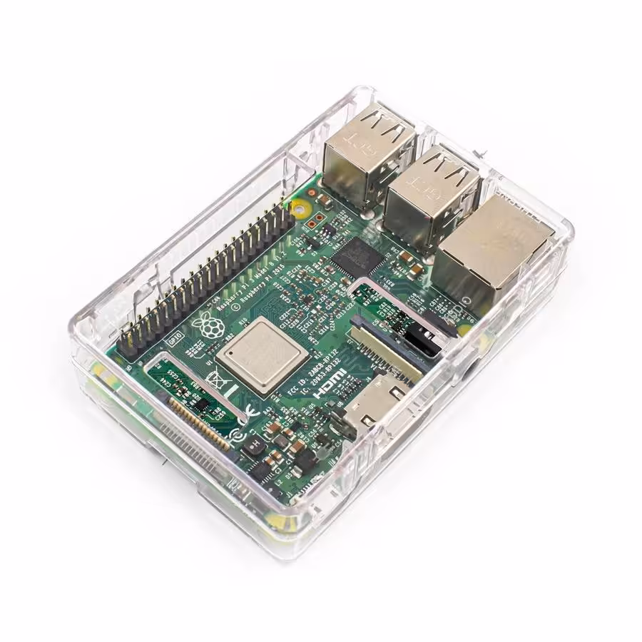 جعبه (کیس) برد رسپبری پای 3 و 2 پلاستیکی شفاف