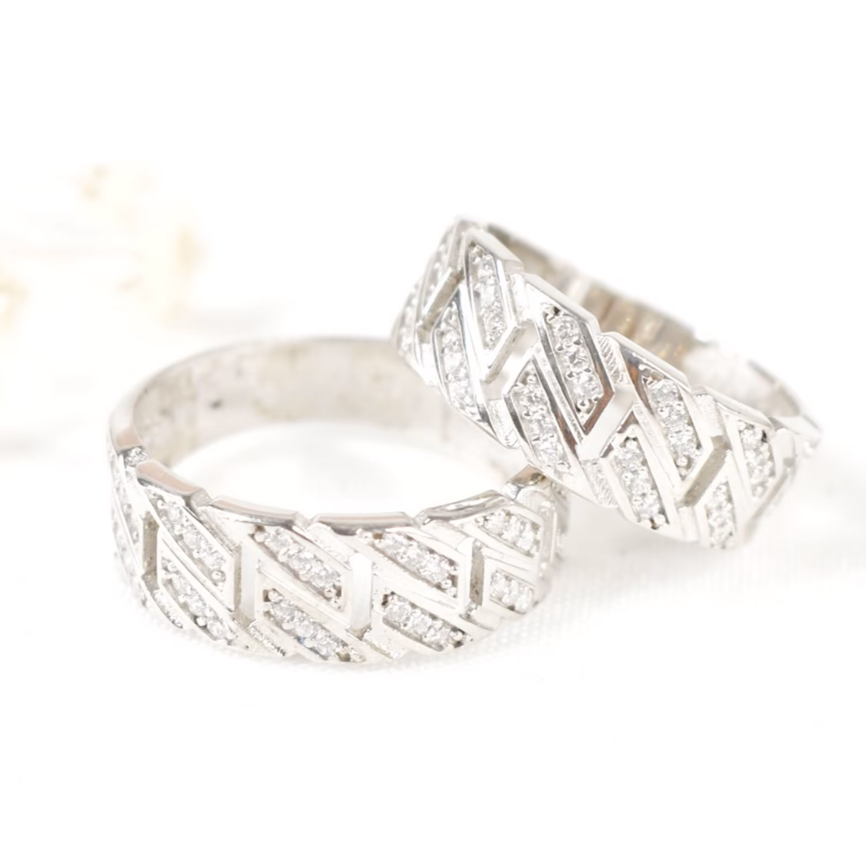 حلقه نقره ست طرح شلوغ کد7376