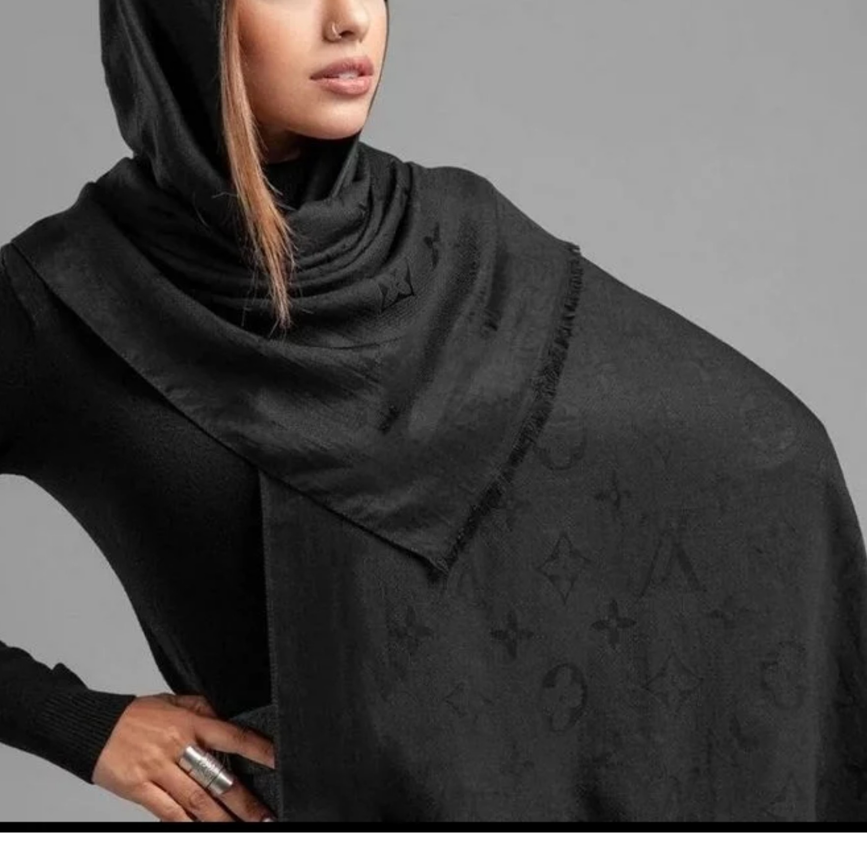 شال مشکی نخ ژاکارد در 5 طرح