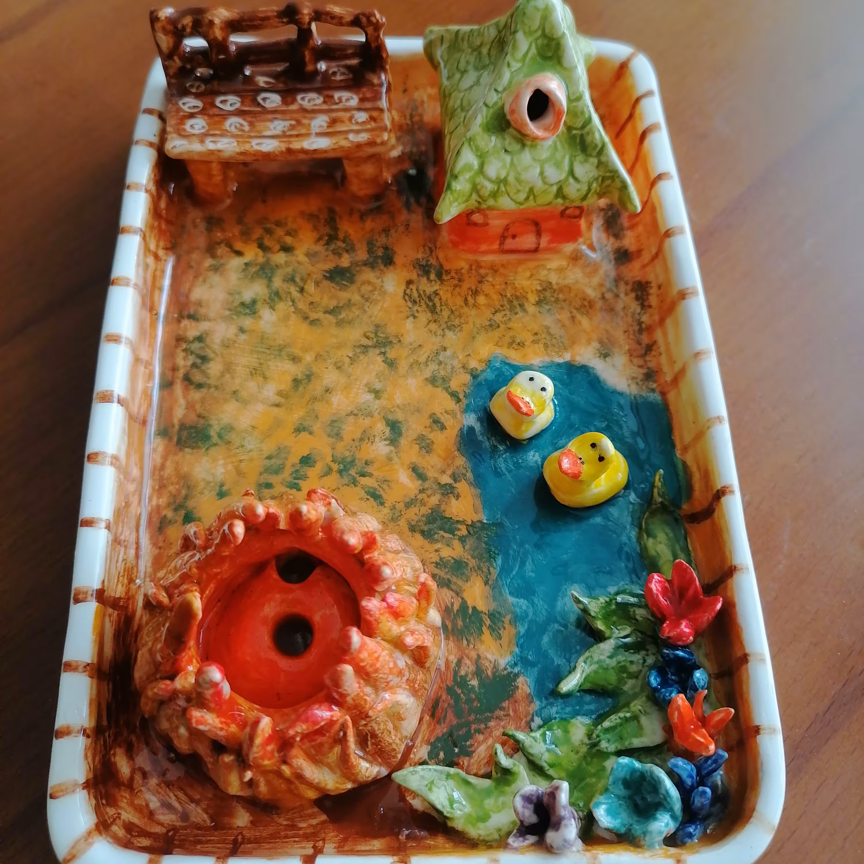 جاعودی و جاشمعی  با طرح   مزرعه کار سرامیکی و کاملا دستسازو قابل شستشو 