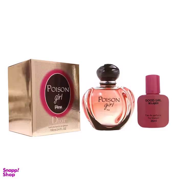 ادوپرفیوم پینک ویژوآل مدل Dior Poison Girl زنانه به همراه عطر جیبی اسکلاره مدل GOOD GIRL