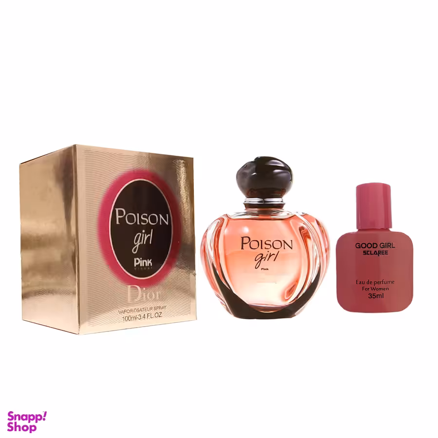 ادوپرفیوم پینک ویژوآل مدل Dior Poison Girl زنانه به همراه عطر جیبی اسکلاره مدل GOOD GIRL