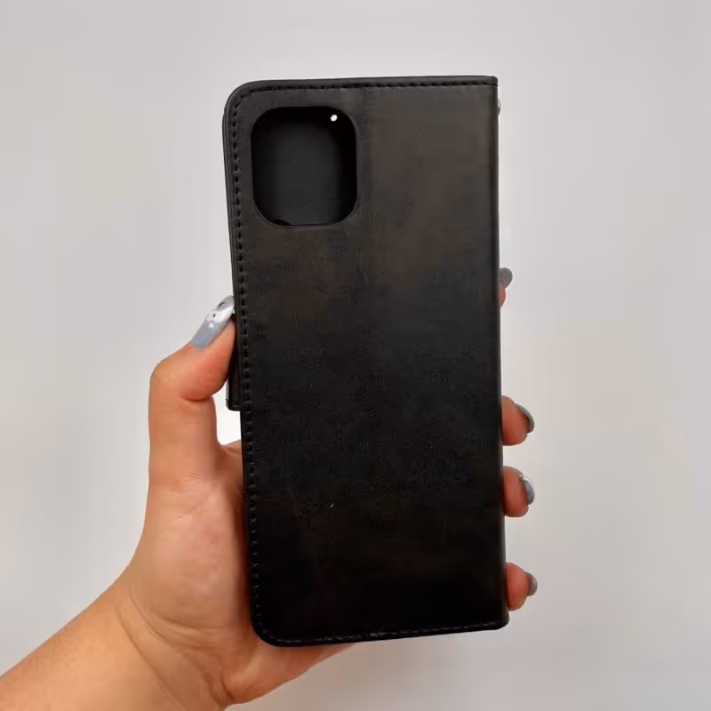 کیف گوشی Galaxy A03 2022 سامسونگ چرمی مدل جاکارتی مگنت دار لوکس مشکی کد 90894