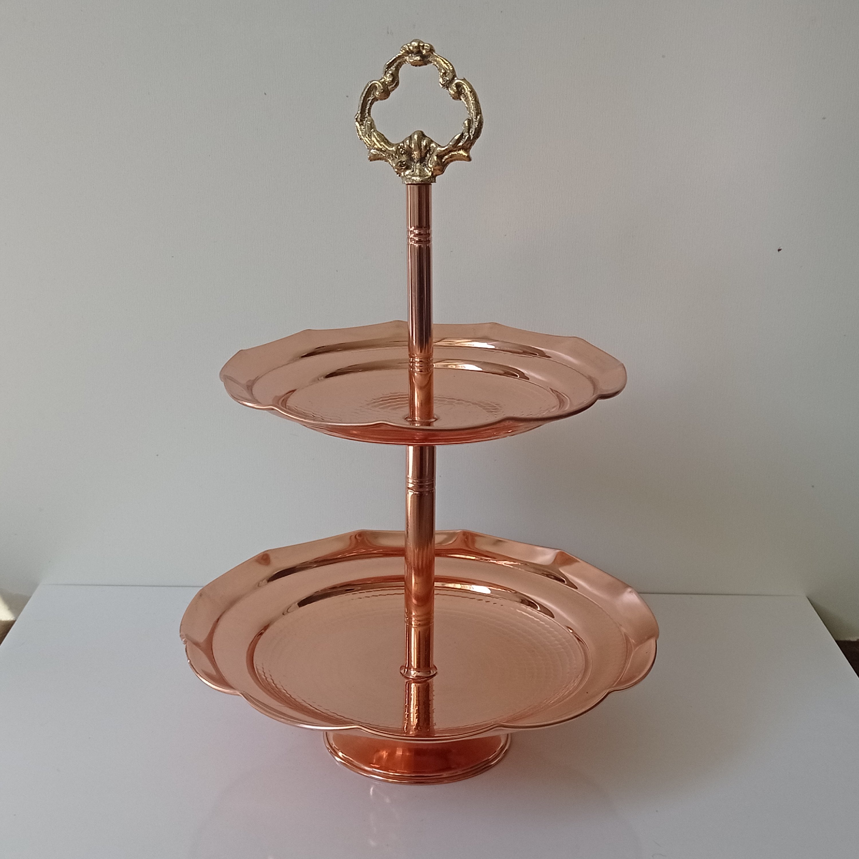 شیرینی خوری مسی طرح رویال دوطبقه سایز 2و3