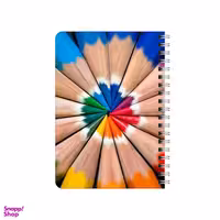 دفترچه یادداشت بامبیلیپ مدل چوبی طرح مداد رنگی های رنگین کمانی کد 4673371