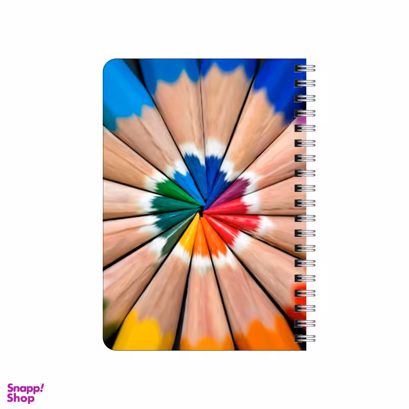 دفترچه یادداشت بامبیلیپ مدل چوبی طرح مداد رنگی های رنگین کمانی کد 4673371