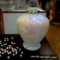 گلدان شیشه ای رنگی رومیزی آبکاری لاستر مدل ارکیده 001(عالیجناب) ( ) | amazonchi
