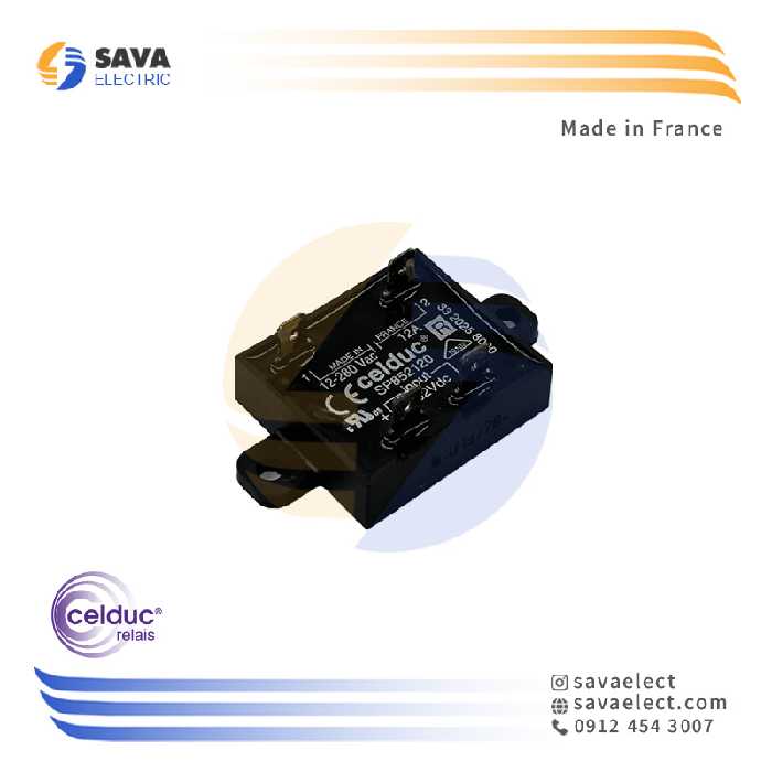 خرید رله الکترونیکی (SSR) تک فاز فیش خور 12 آمپر SP852120 سلدوک فرانسه | ساوا الکتریک