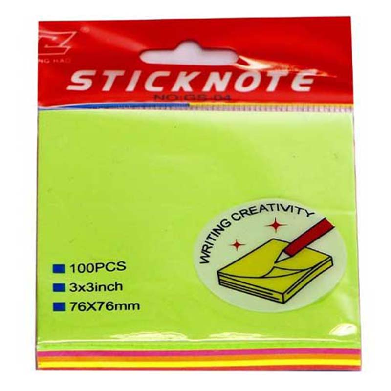 خرید کاغذ یادداشت چسب دار رنگی 7.5 × 7.5 سانتی متر 100 برگی
