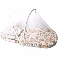 پشه بند فنری نوزاد با تشک و بالش نخی طرح جنگل بیبی لایک Baby Like