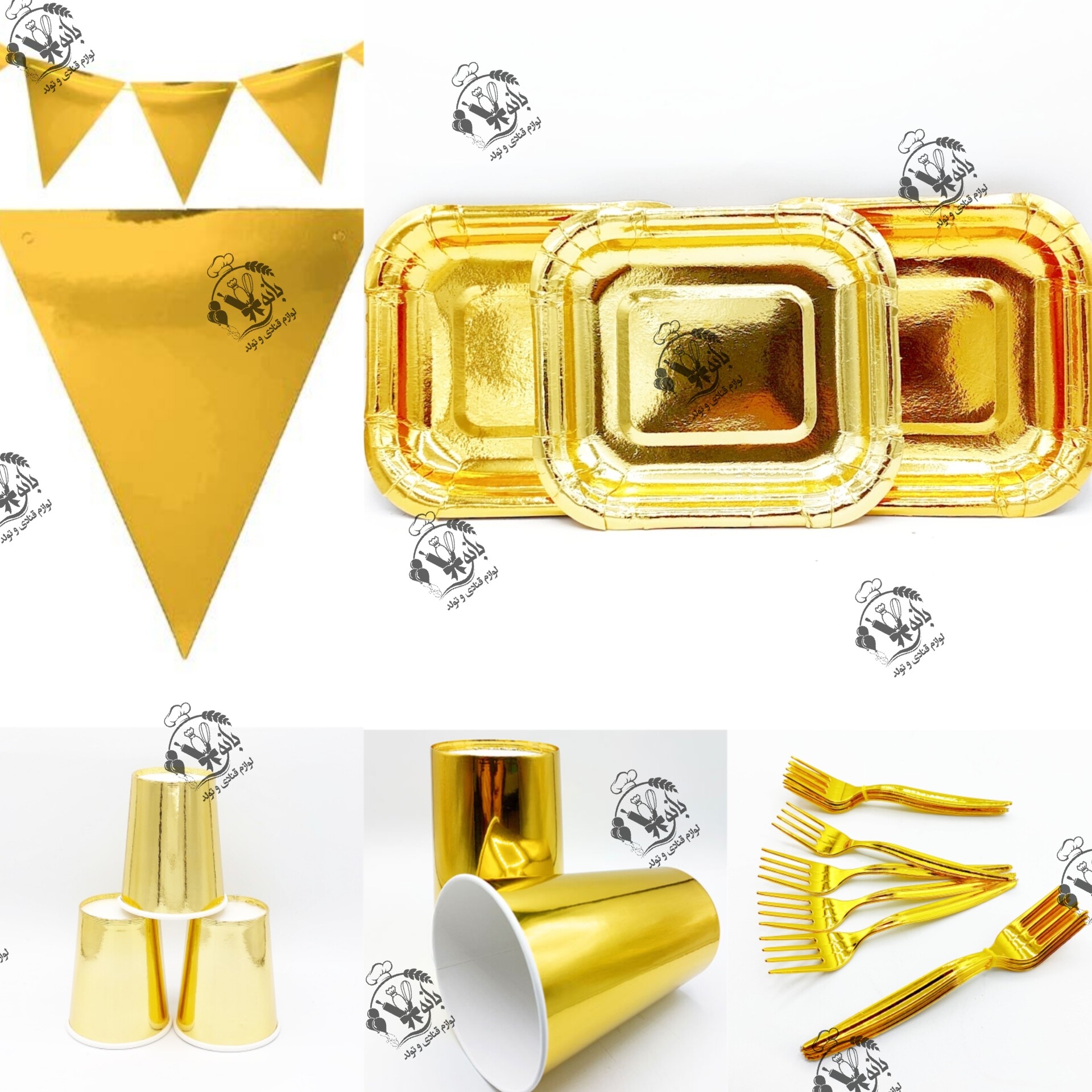 تم تولد متالایز طلایی   10 عددی - 4 تکه