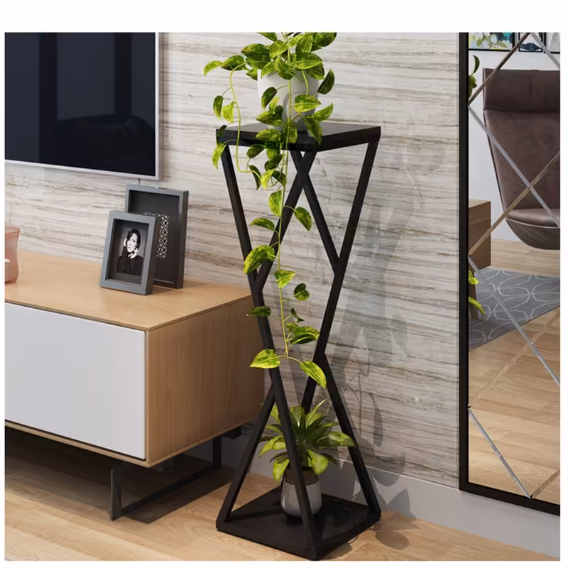 استند گل فلزی طرح Xدوطبقه مقاوم و محکم شکیل و زیبا سایز بزرگ(هزینه ارسال پس کرایه)