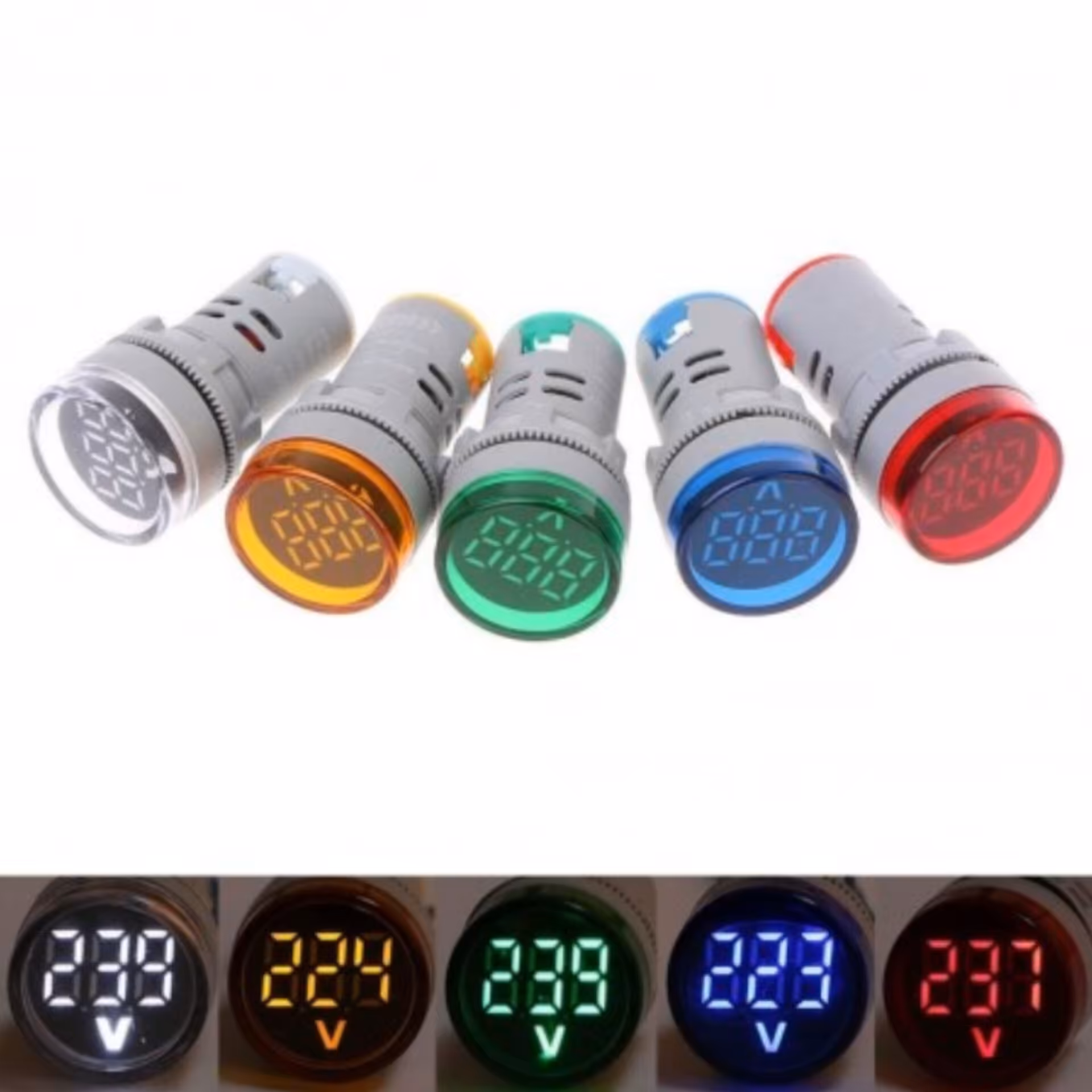ولت متر چراغ سیگنالی گرد ac کیفیت عالی 20 تا 500 ولت 