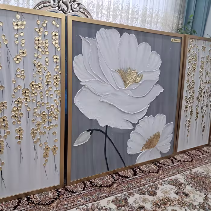 تابلو دکوراتیو برجسته و ورق طلا بسیار شیک و جذاب