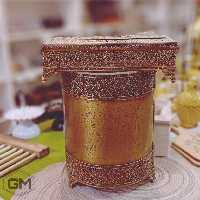 سطل و جا دستمال فلزی آنتیک طرح گل رز