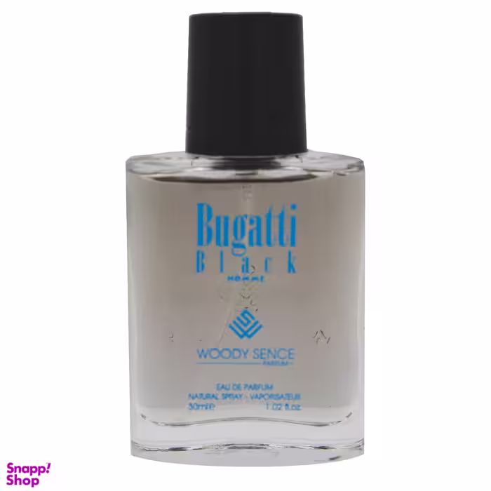 عطر جیبی مردانه وودی سنس مدل Bugatti Black حجم 30 میلی لیتر