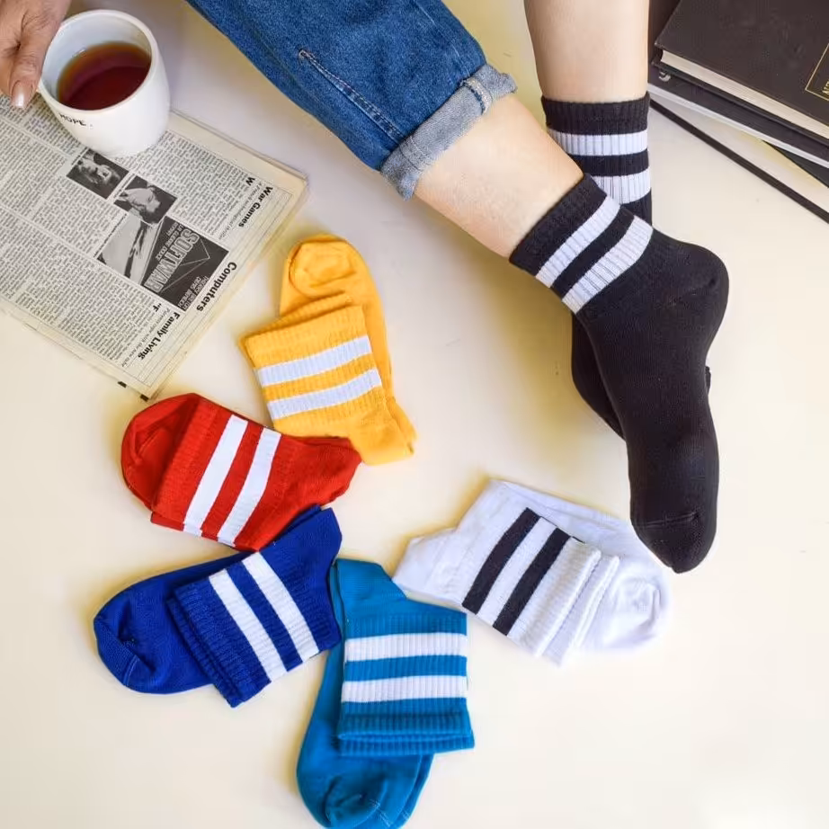 جوراب نیم ساق مدل دوخط 