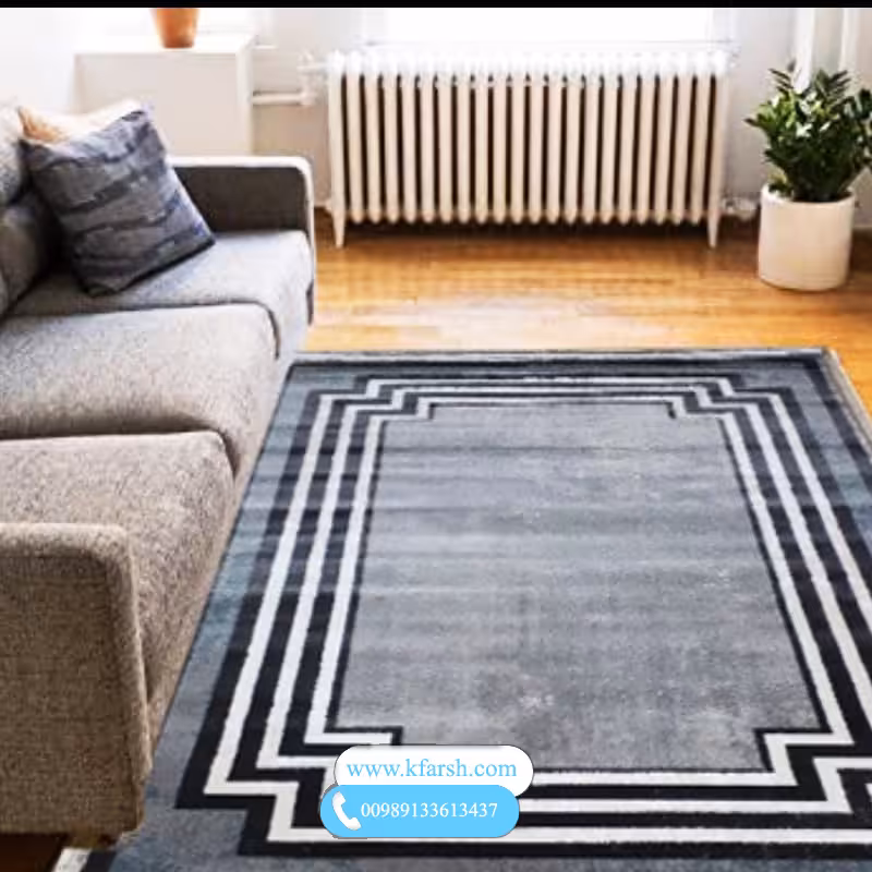 فرش وینتیج طرح طوسی ساده