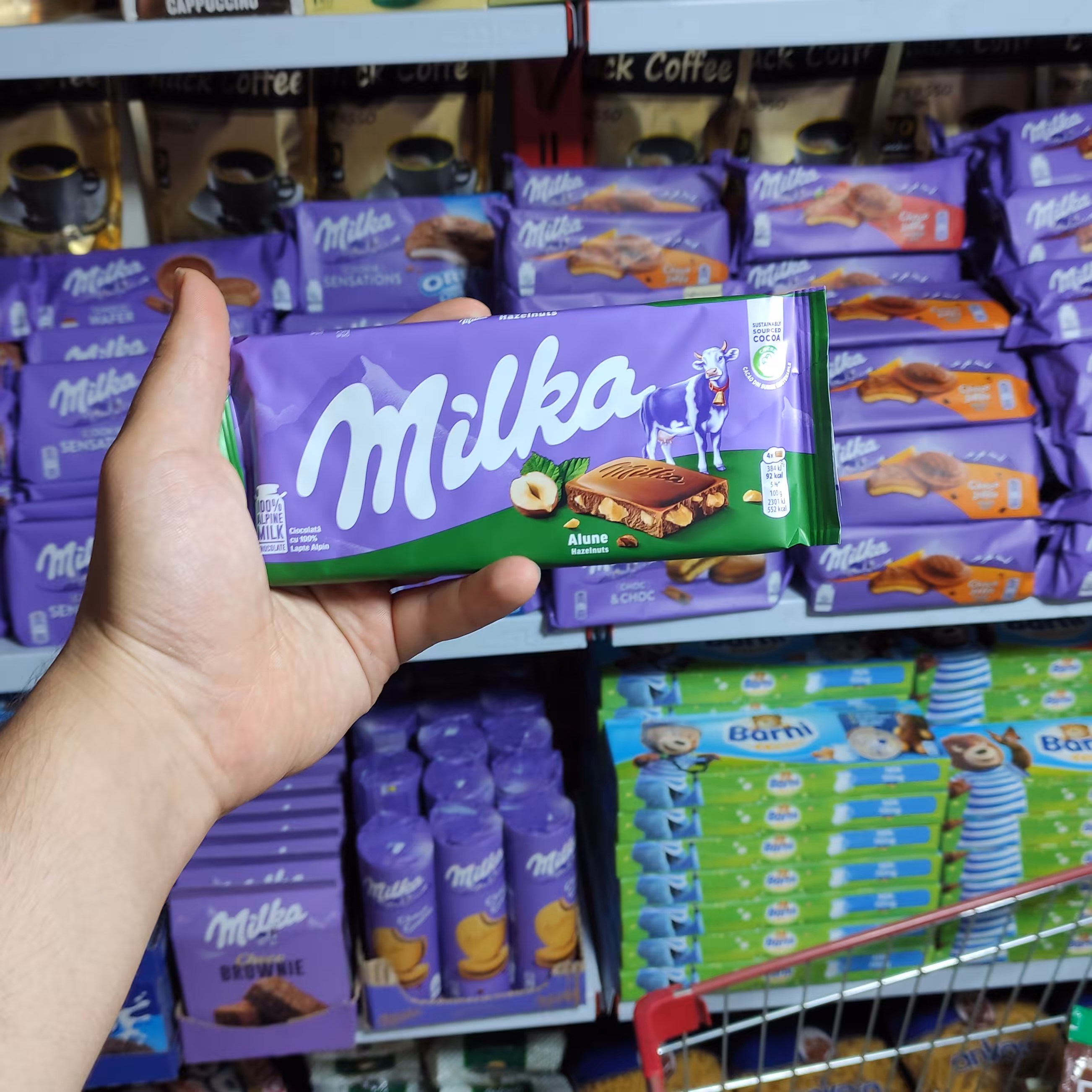 شکلات تخته ای میلکا فندقی 100 گرمی اصل محصول کشور ترکیه