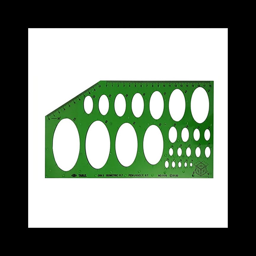 شابلون بیضی ایزومتریک TABLE بسته 24 عددی