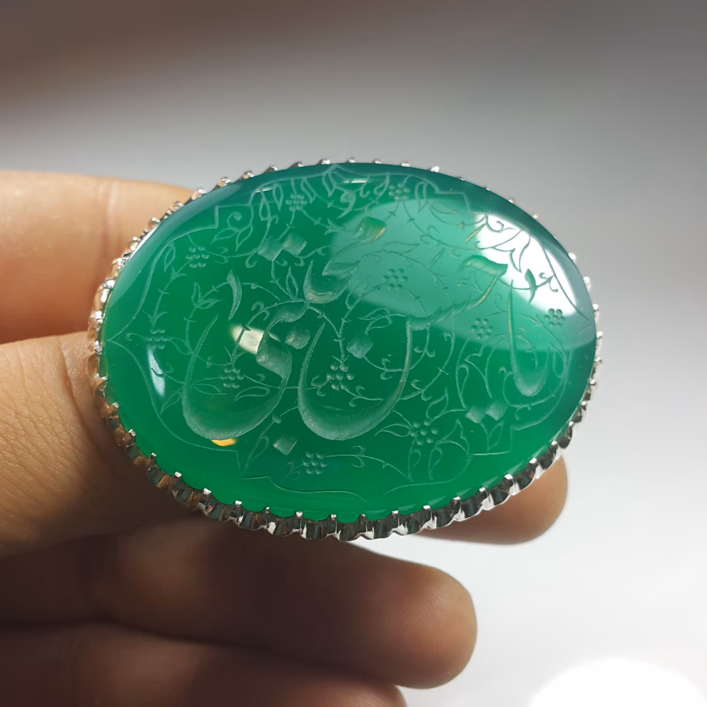 انگشتر عقیق سبز طبیعی (8)